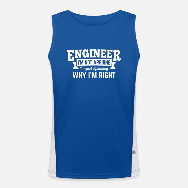 Engineer i'm not arguing why i'm right Débardeur respirant contrasté Homme 