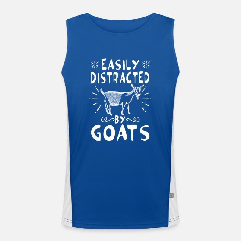 Easily distracted by goats - fun goaty gift Funktionelles Kontrast-Tank Top für Männer 
