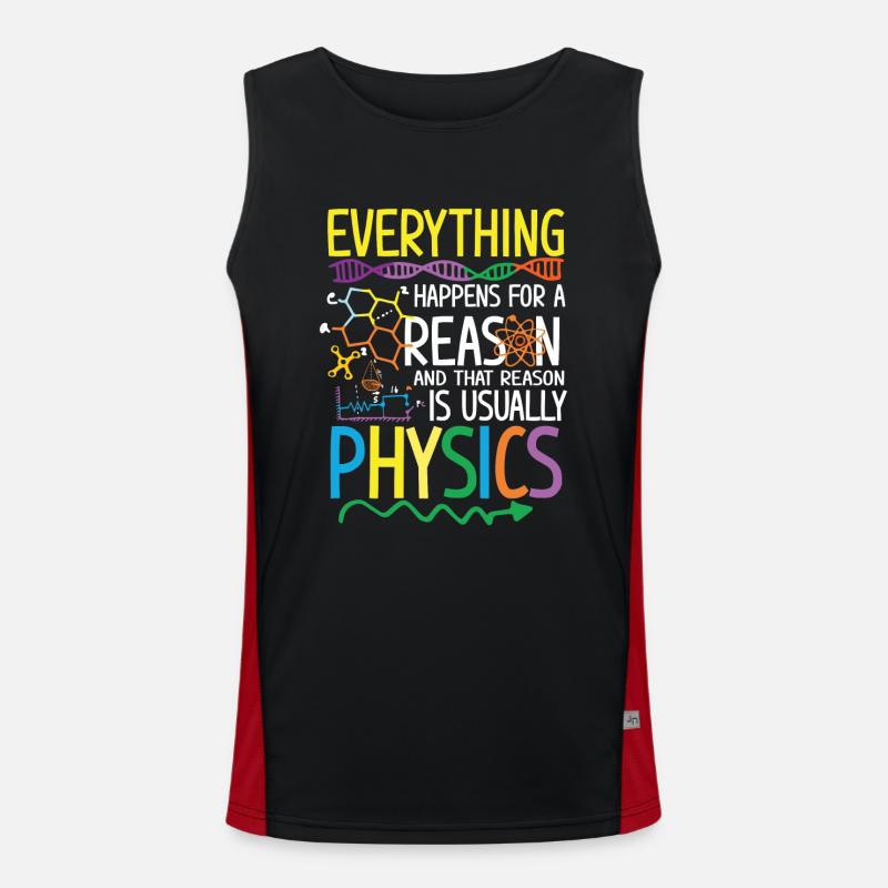 Reason is usually Physics - Men's Functional Contrast Tank Top - black/red