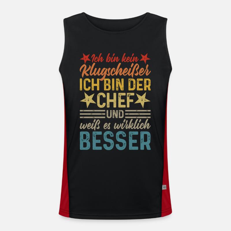 Ich bin kein Klugscheißer - lustiger Spruch Chef Funktionelles Kontrast-Tank Top für Männer 