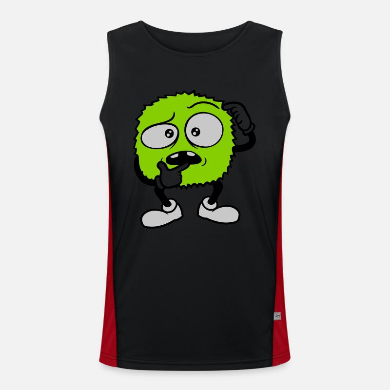 Comic skeptical face monster Men's Functional Contrast Tank Top 