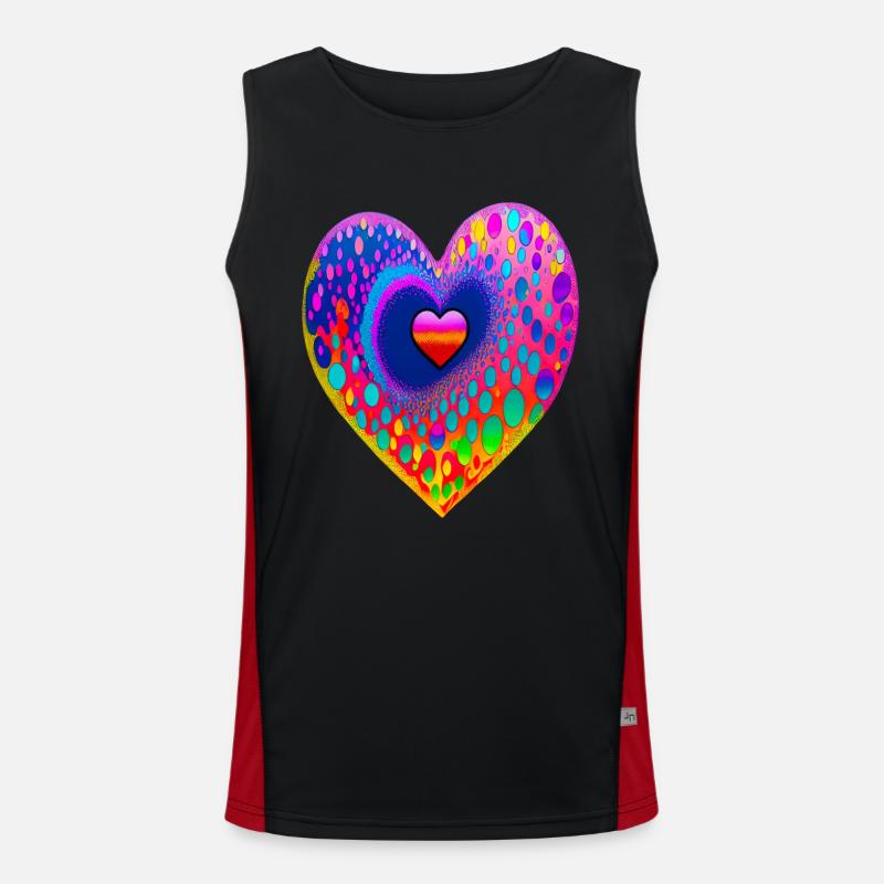 With heart Men's Functional Contrast Tank Top 