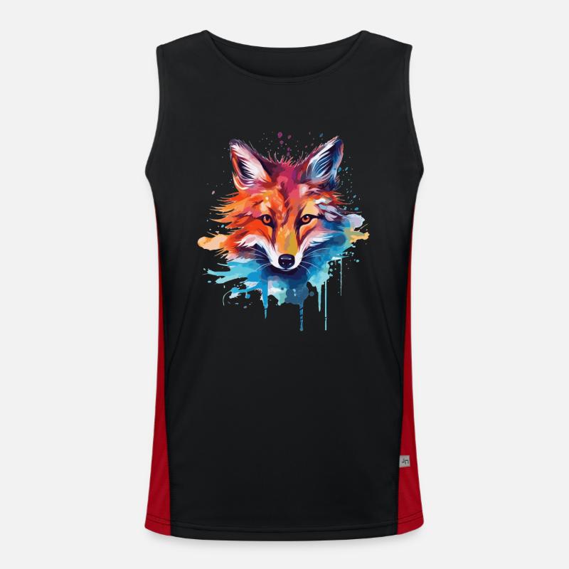 Watercolor Fox, Fox Men's Functional Contrast Tank Top 