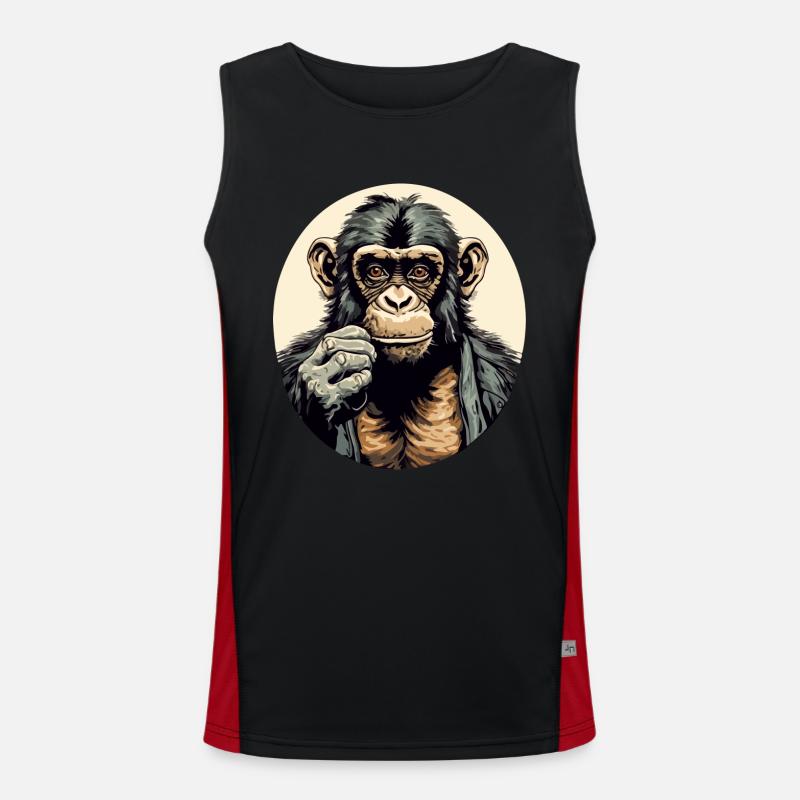 Haki der Schimpanse Funktionelles Kontrast-Tank Top für Männer 
