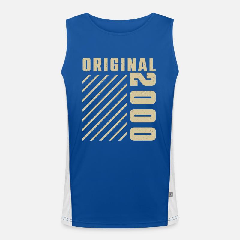 Original 2000 Authentisch 2000 Vintage Bursdag Funktionelles Kontrast-Tank Top für Männer 