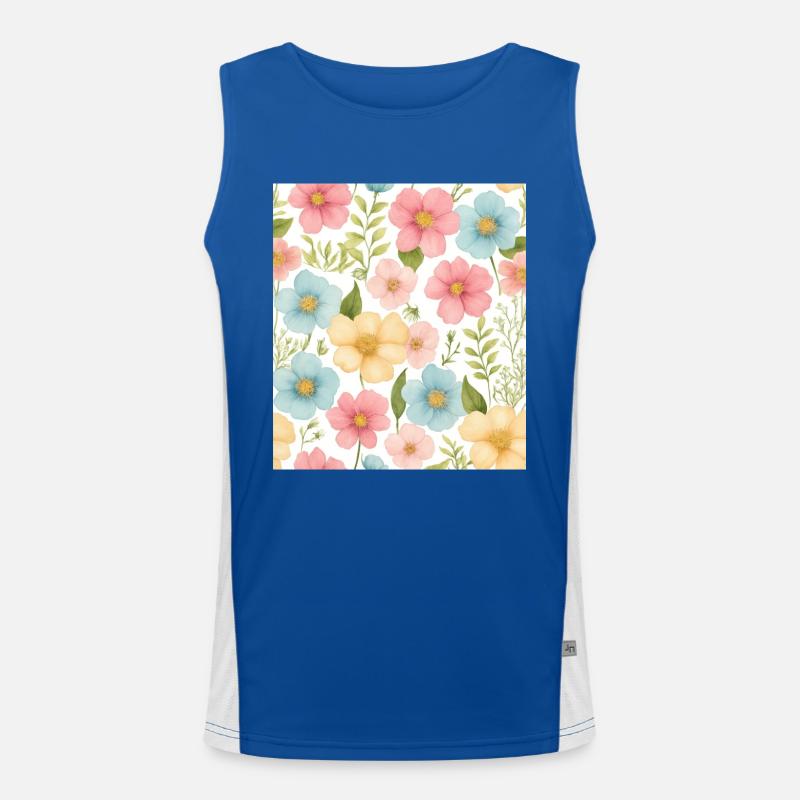 Floral pattern Men's Functional Contrast Tank Top 