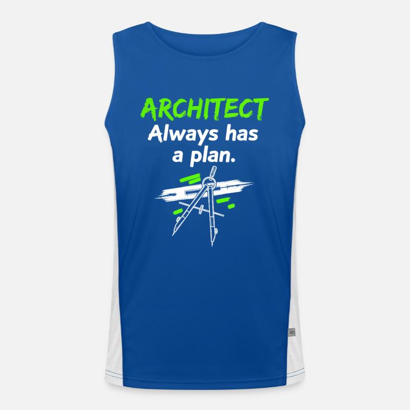 Architect always has a plan – Funny saying Men's Functional Contrast Tank Top 