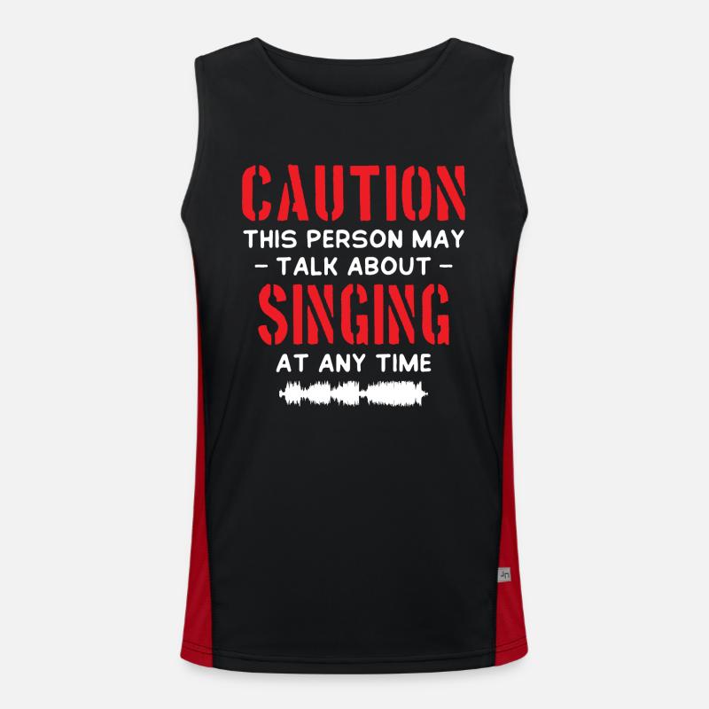 Caution Singing Men's Functional Contrast Tank Top 