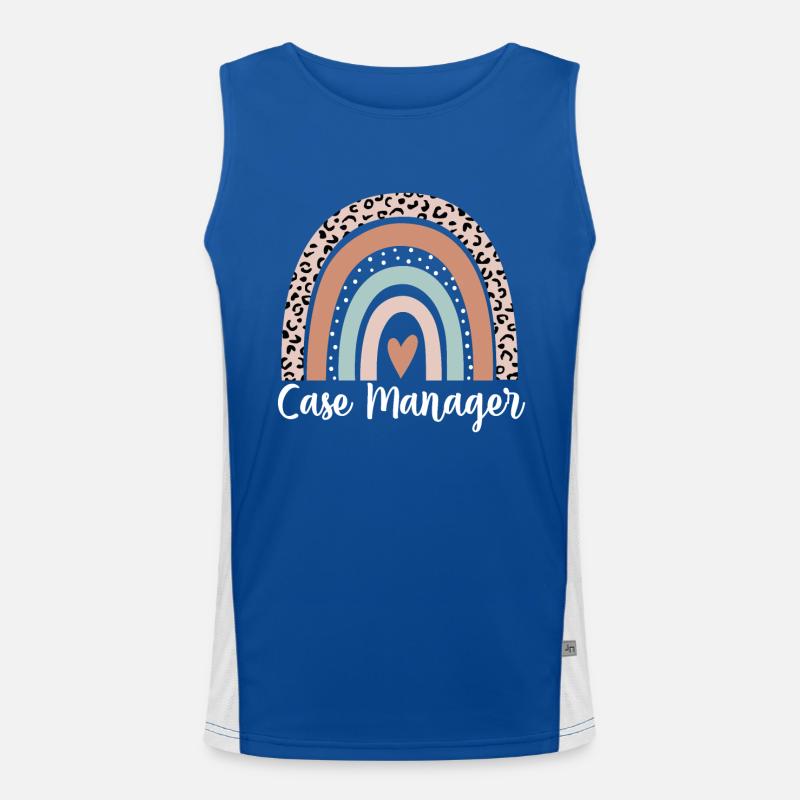 Case Manager Rainbow Leopard Funny Case Manager Men's Functional Contrast Tank Top 
