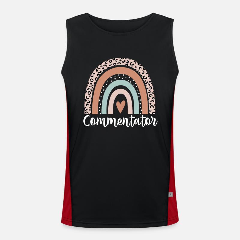 Kommentator Rainbow Leopard Lustiger Kommentator Funktionelles Kontrast-Tank Top für Männer 