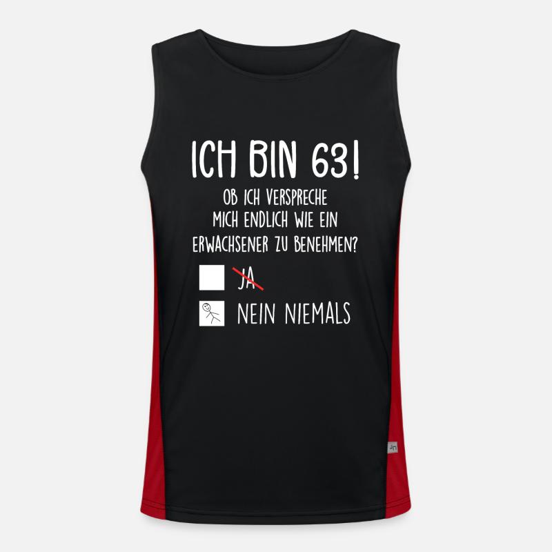 Ich Bin 63! - 63. Geburtstag 63 Funktionelles Kontrast-Tank Top für Männer 