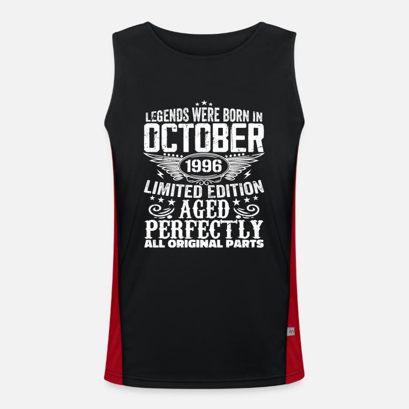 Legends are born in October 1996 - 1996 Men's Functional Contrast Tank Top 