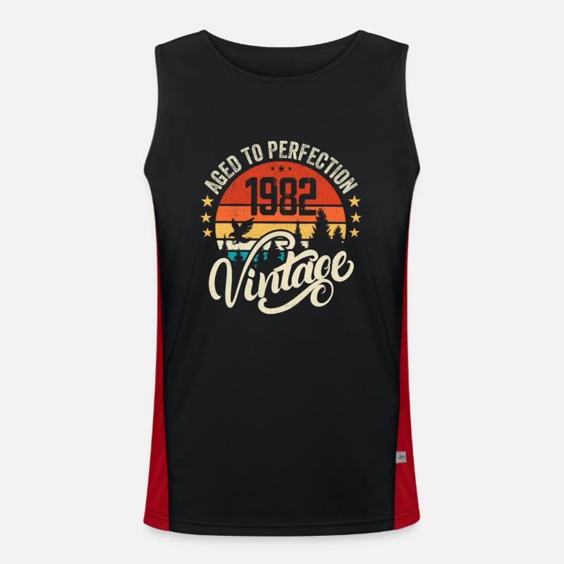 1982 Vintage - Geburtstagsgeschenk 1982 Retro 1982 Funktionelles Kontrast-Tank Top für Männer 