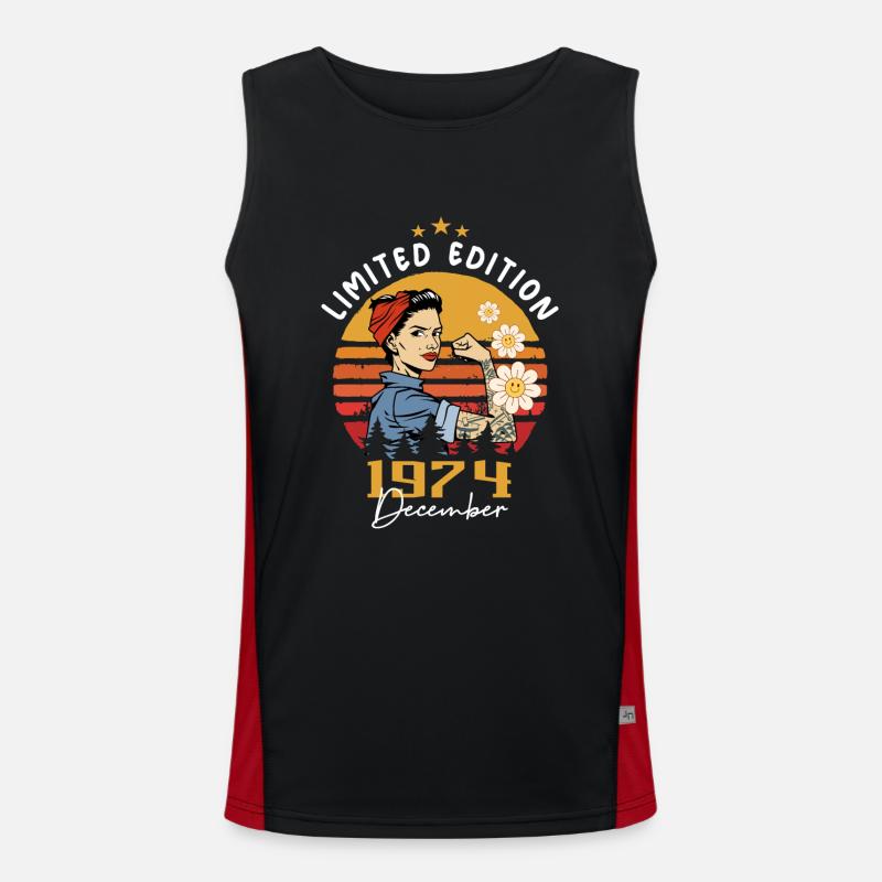 Dezember 1974 Geburtstagsgeschenk Dezember 1974 Funktionelles Kontrast-Tank Top für Männer 