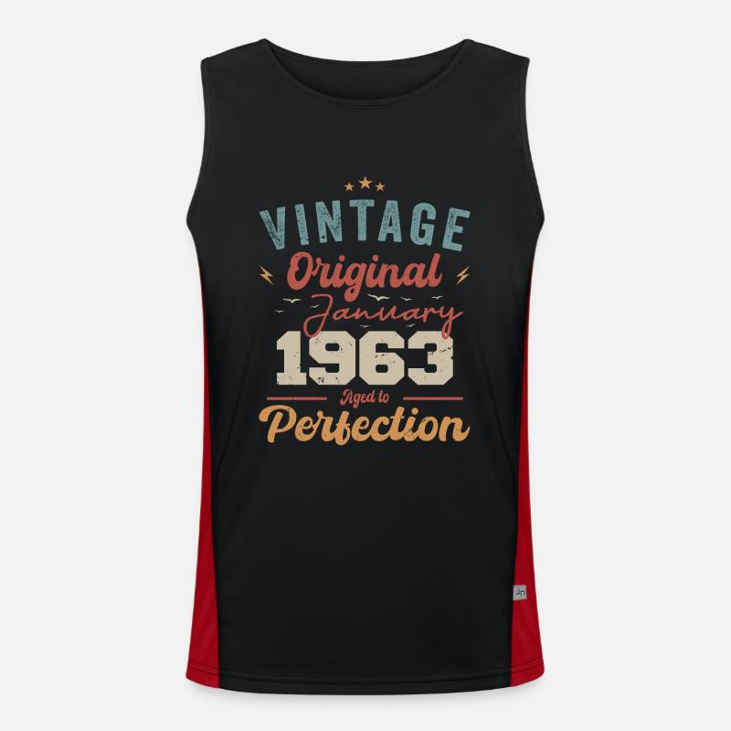 Januar 1963 Legende seit 61 Jahren Funktionelles Kontrast-Tank Top für Männer 