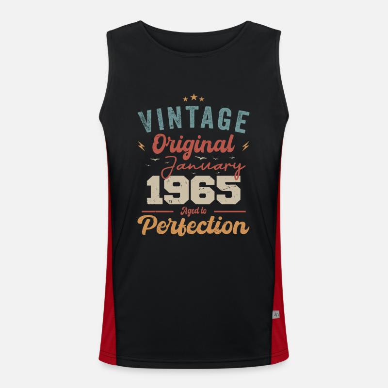 January 1965 Legend for 59 years Men's Functional Contrast Tank Top 
