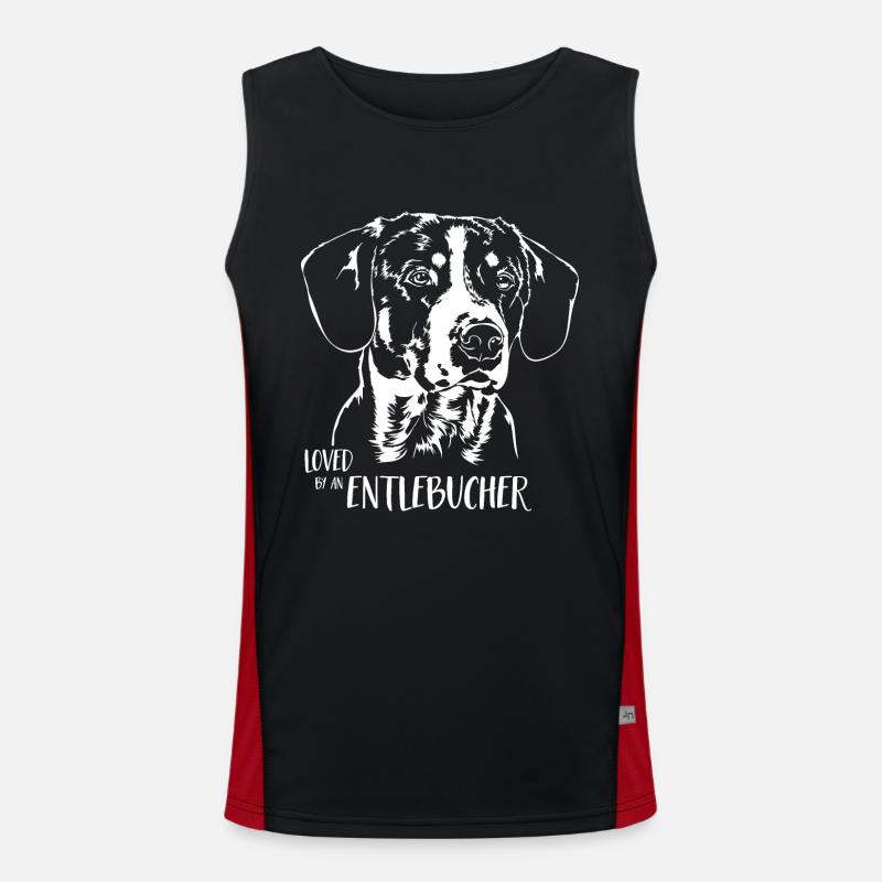 Loved by an Entlebucher Sennenhund Hunde Wilsigns Funktionelles Kontrast-Tank Top für Männer 