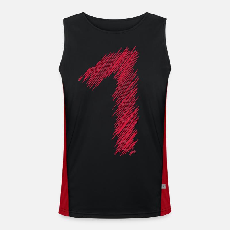 1 Hatching design Men's Functional Contrast Tank Top 