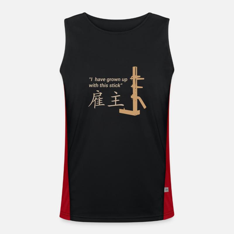 Wing Chun - Training - Men's Functional Contrast Tank Top - black/red