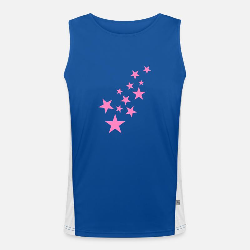 Star asterisk pattern icon pink Men's Functional Contrast Tank Top 