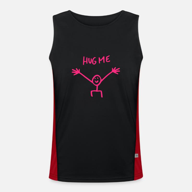 Umarme mich Umarmung Strichmännchen Geschenk Funktionelles Kontrast-Tank Top für Männer 