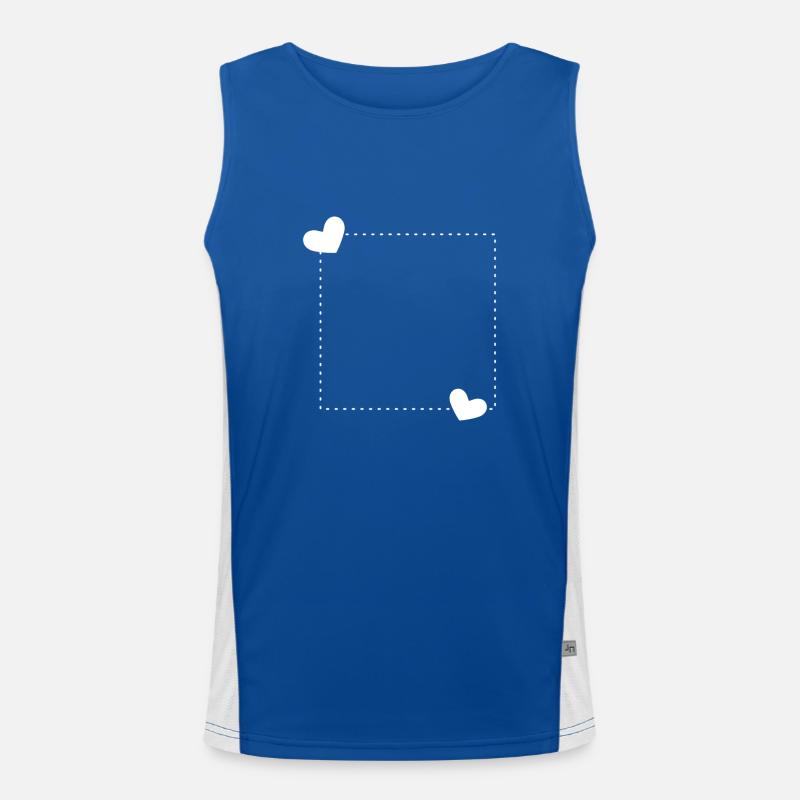 Heart frame ornament line decoration Men's Functional Contrast Tank Top 