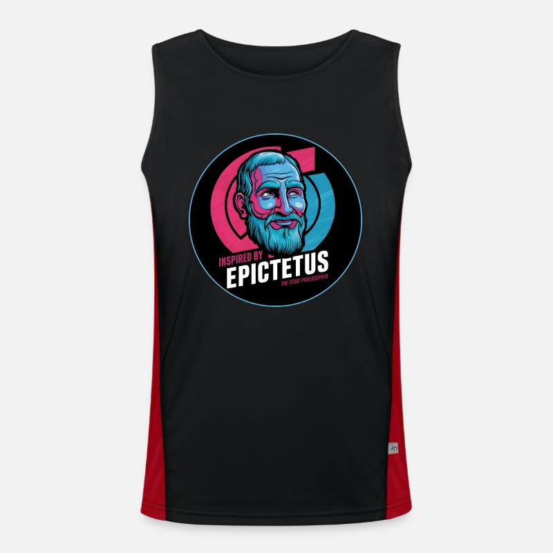 Epictetus Stoic Philosopher Stoicism Epictetus - Men's Functional Contrast Tank Top  - black/red