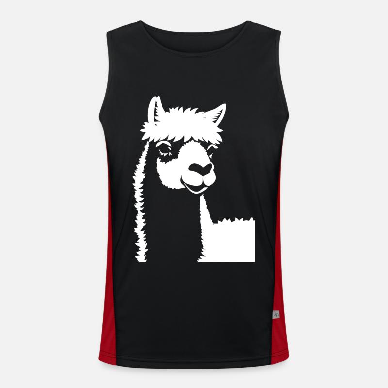 Funny Alpaca Silhouette Cheeky Fun Alpacas Men's Functional Contrast Tank Top 