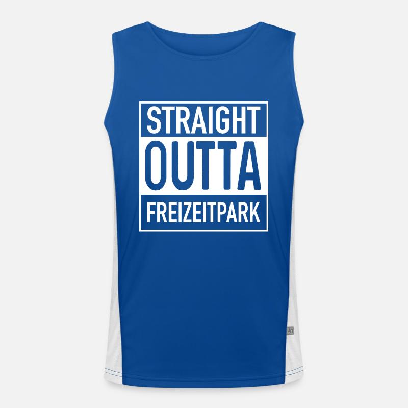 Straight OUTTA Freizeitpark Funktionelles Kontrast-Tank Top für Männer 