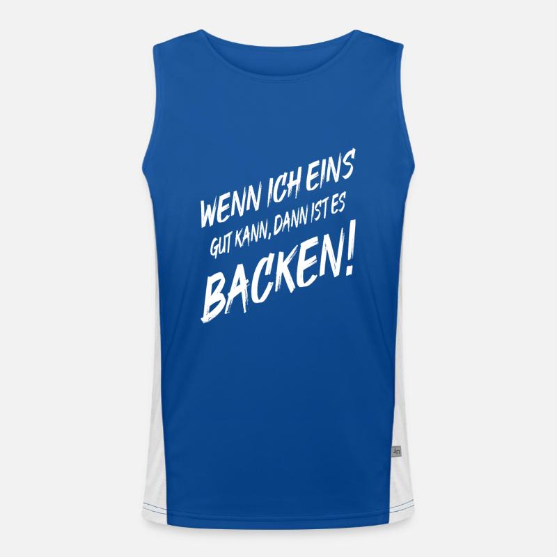 Bäcker Wenn Ich Eins Gut Kann Dann Backen Männer Funktionelles Kontrast-Tank Top für Männer 