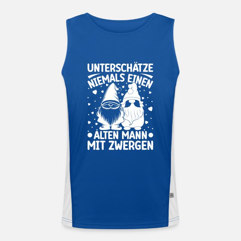Dwarves Never underestimate an old man Dwarf Men's Functional Contrast Tank Top 