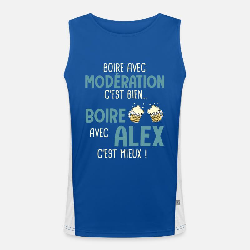 alexandre modération boire avec alex c'est mieux Débardeur respirant contrasté Homme 