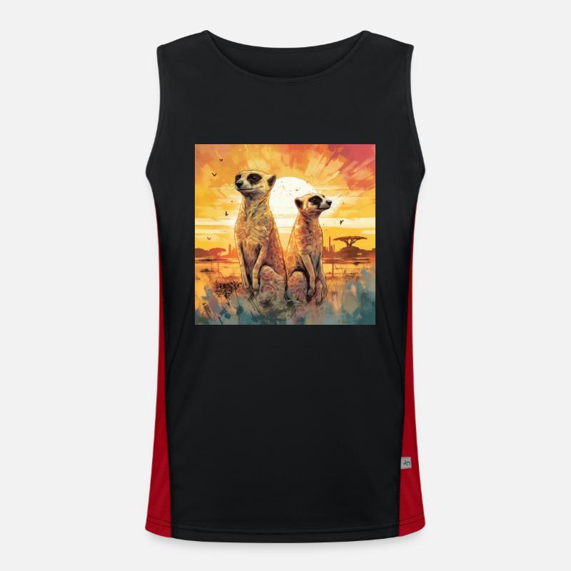 Erdmännchen Funktionelles Kontrast-Tank Top für Männer 