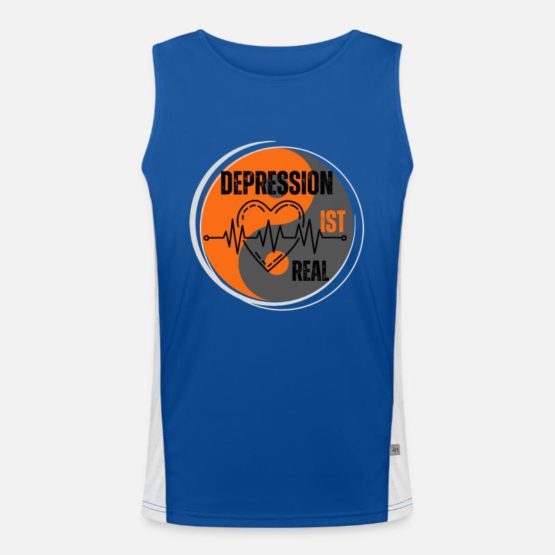 Depression ist Real Funktionelles Kontrast-Tank Top für Männer 
