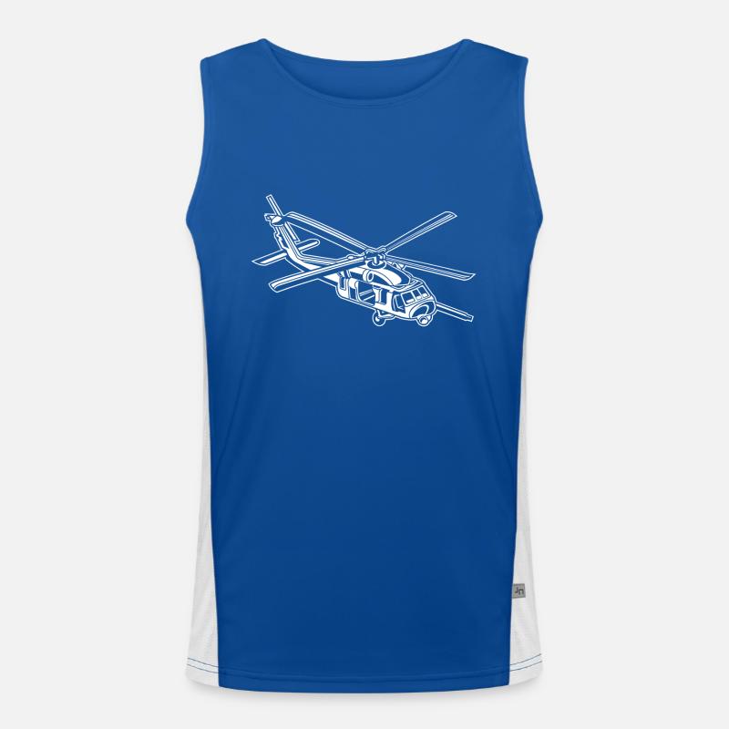 Helicopter / helicopter 01_white Men's Functional Contrast Tank Top 