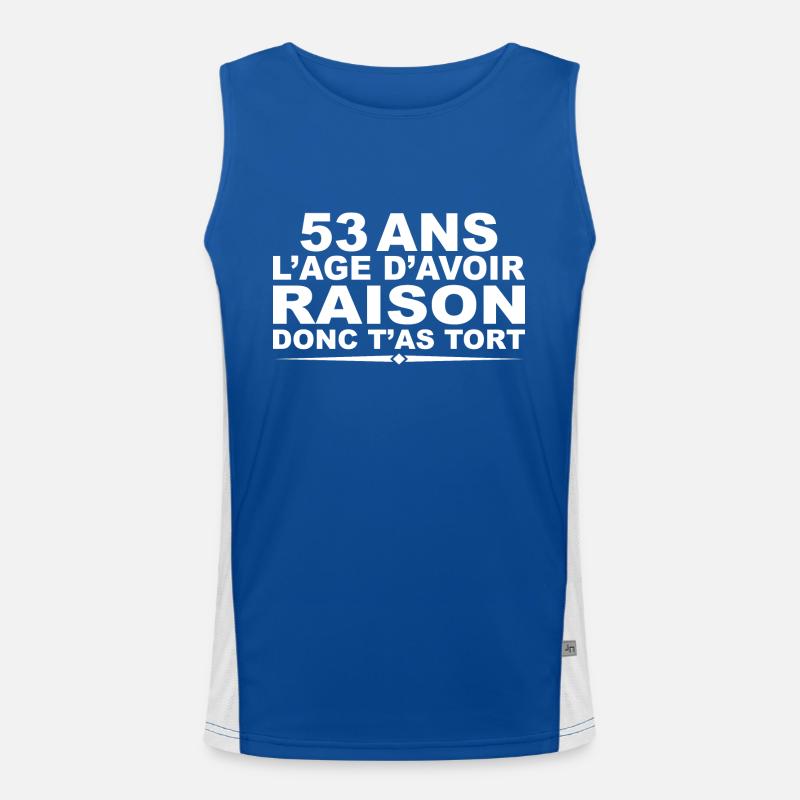 53 years old | Humor 53 Birthday Gift Men's Functional Contrast Tank Top 