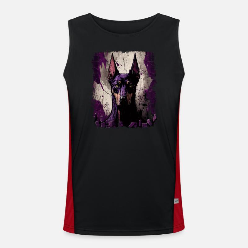 Dark Doberman Love Men's Functional Contrast Tank Top 