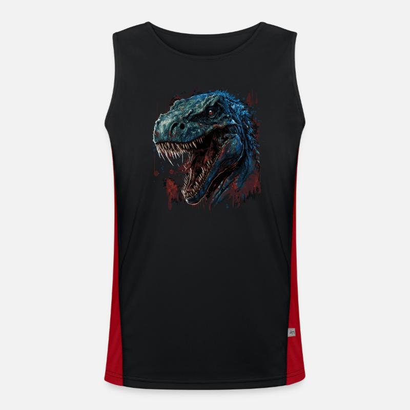 T-Rex hat schlechte Laune Funktionelles Kontrast-Tank Top für Männer 