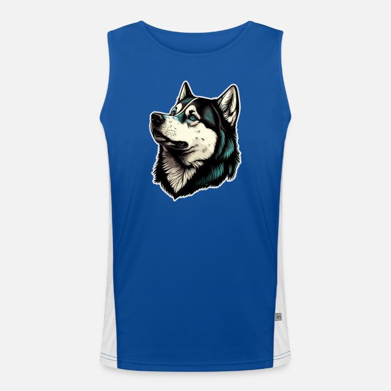 Husky Dog Men's Functional Contrast Tank Top 