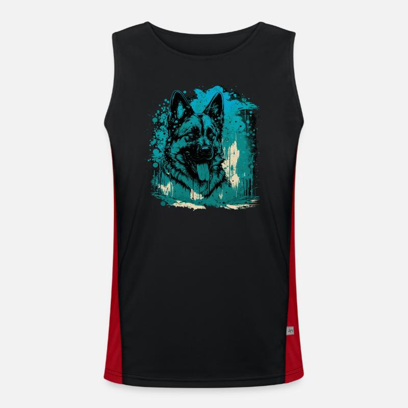 German Shepherd Men's Functional Contrast Tank Top 