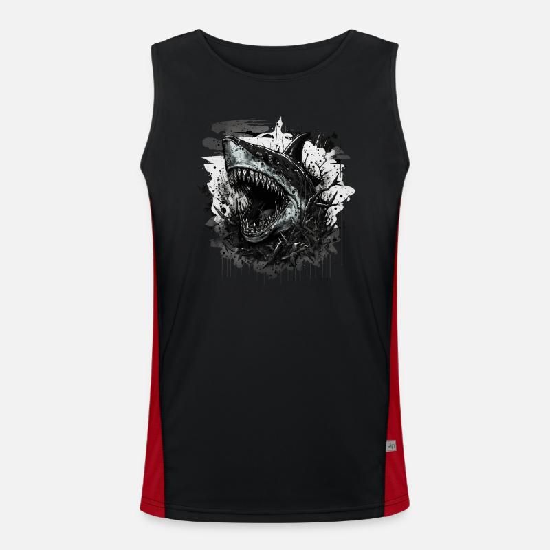 Shark in a bad mood Men's Functional Contrast Tank Top 