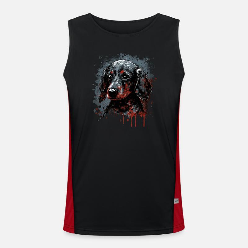 Chiot teckel Débardeur respirant contrasté Homme 