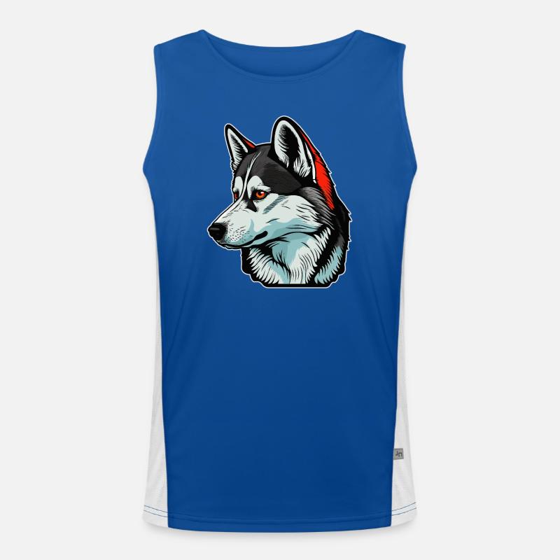 Husky Dog Men's Functional Contrast Tank Top 