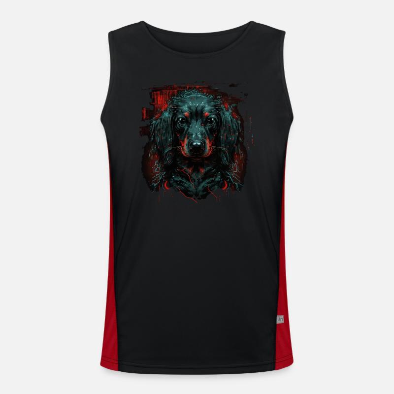 Dackelwelpe Funktionelles Kontrast-Tank Top für Männer 