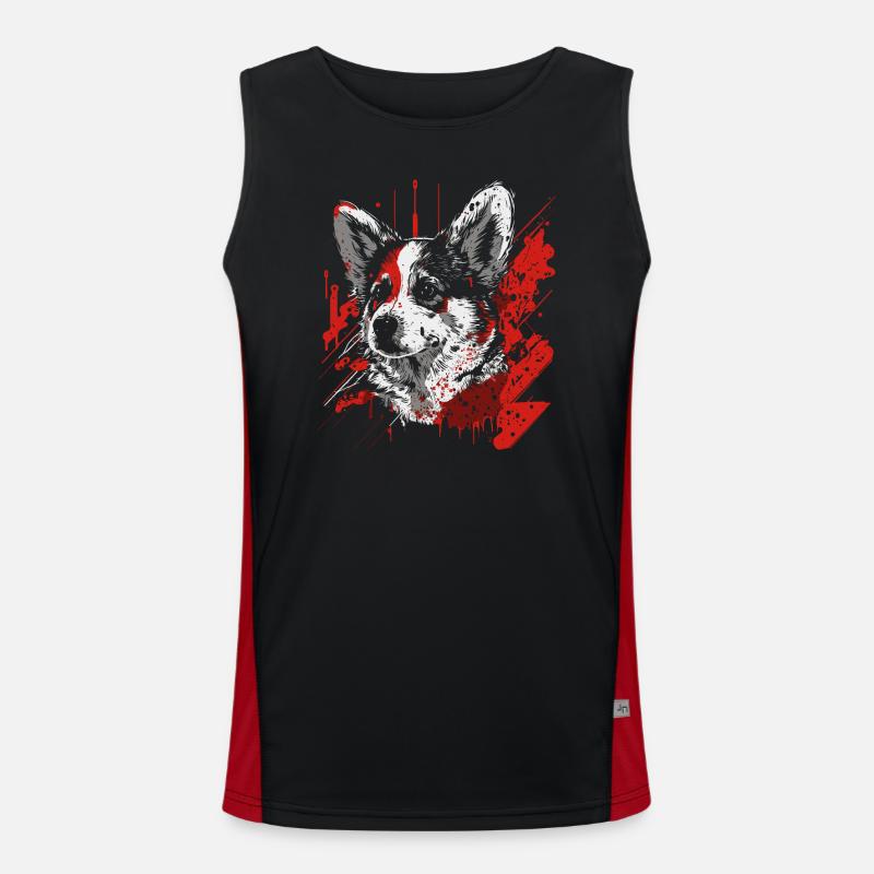Welsh Corgi Men's Functional Contrast Tank Top 