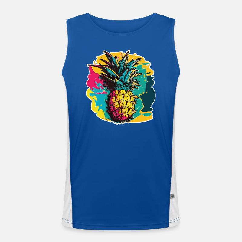 Ananas Obst Funktionelles Kontrast-Tank Top für Männer 