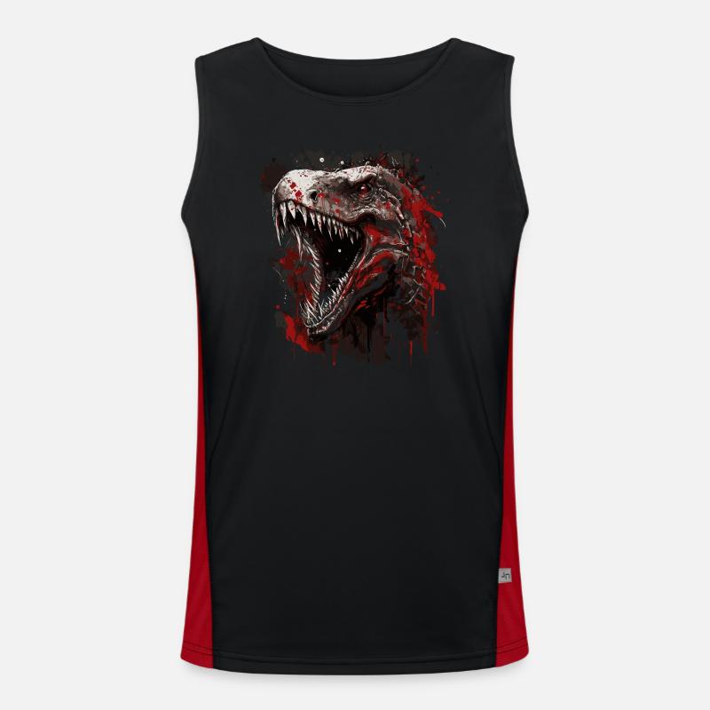 T-Rex mit schlechter Laune Funktionelles Kontrast-Tank Top für Männer 