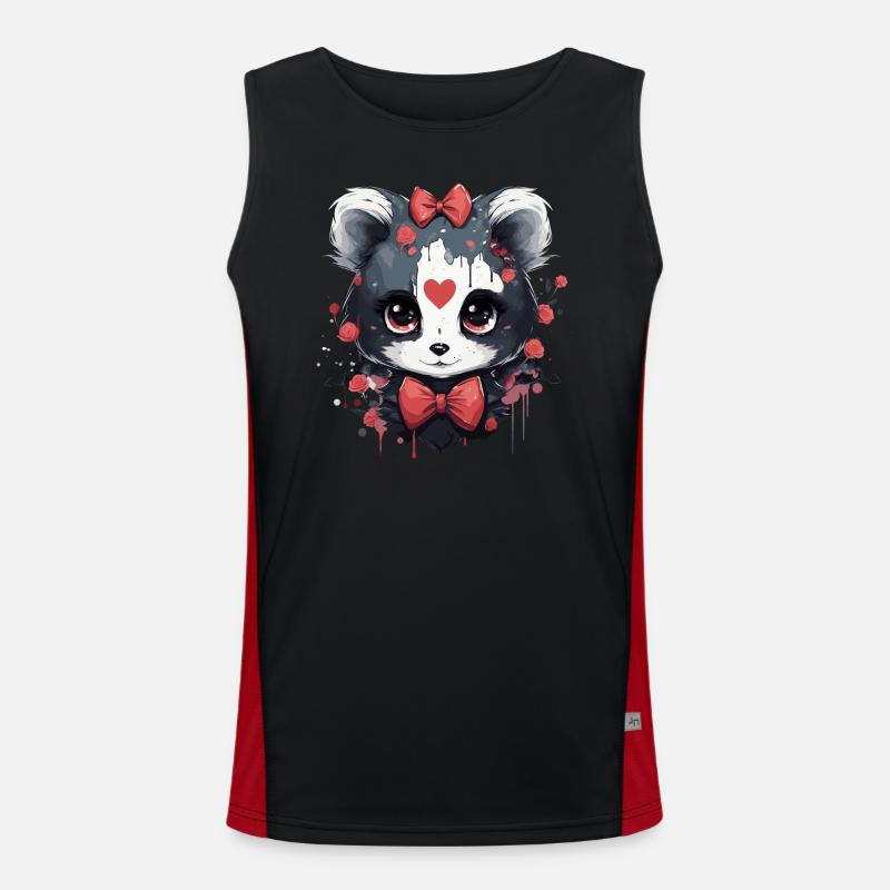 Cute Teddy Bear Girl Men's Functional Contrast Tank Top 