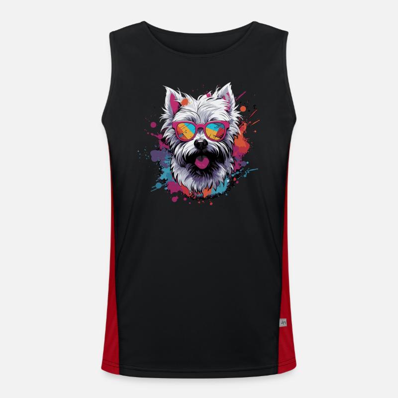 Cool West Highland White Terrier Men's Functional Contrast Tank Top 