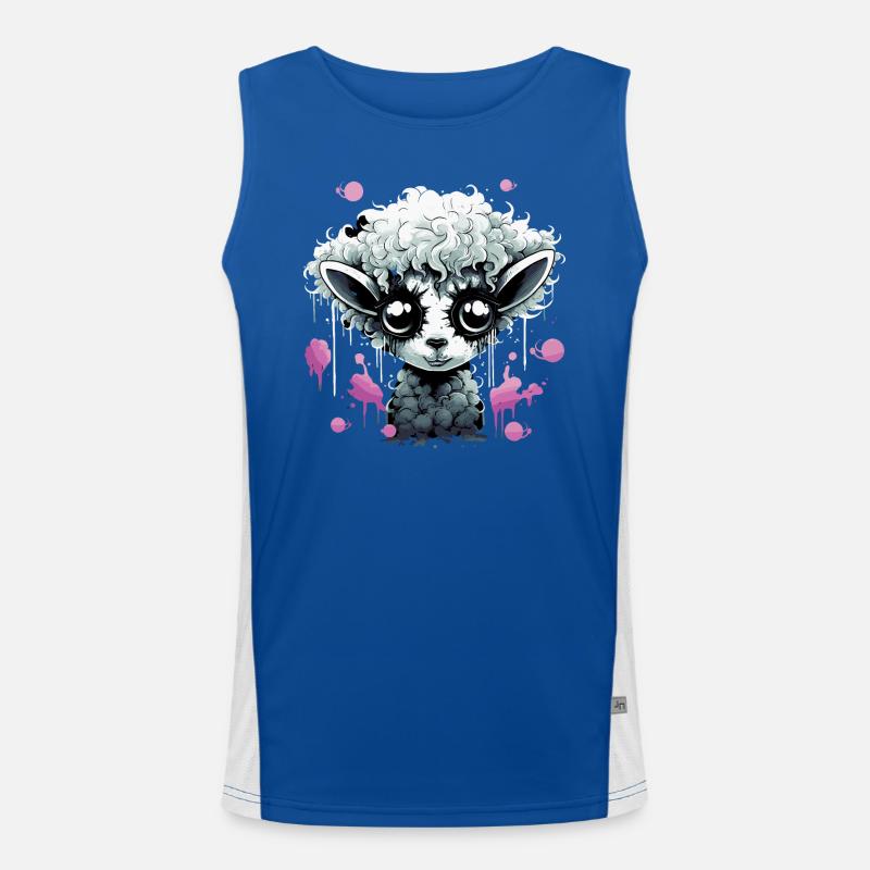Funny Goth Sheep Men's Functional Contrast Tank Top 